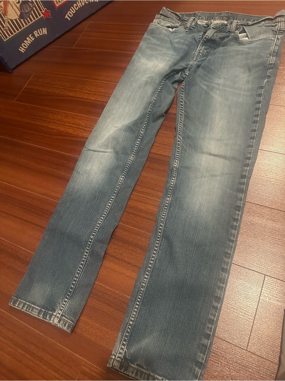 Levi's faded blue straight jeans